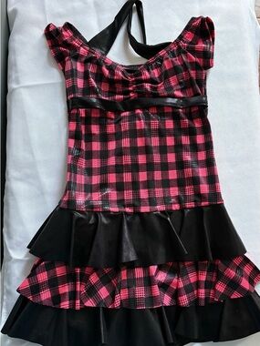 Girls' Pink and Black Plaid Dance Costume Dress Tap/Jazz